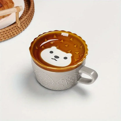 300ml Cartoon Animal Ceramic Cup with Lid