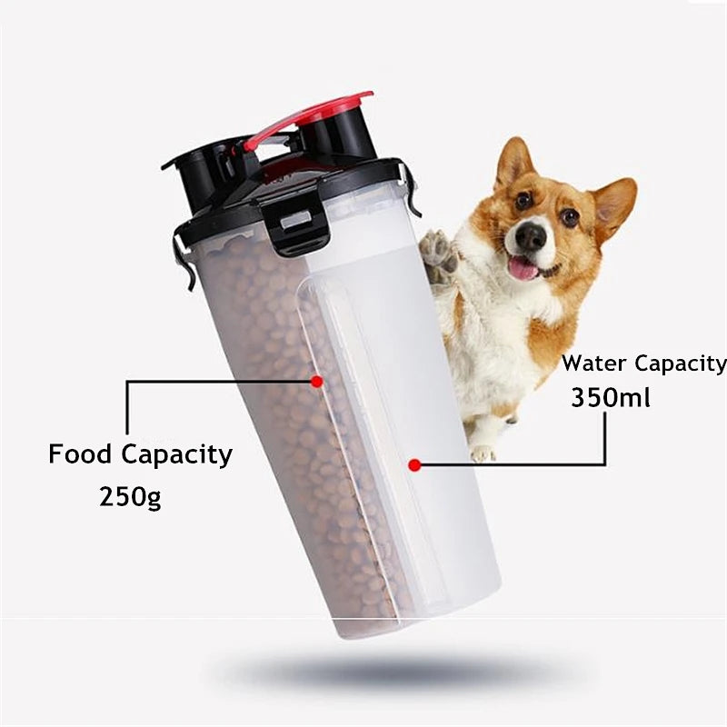 2-in-1 Pet Travel Water Bottle & Food Container