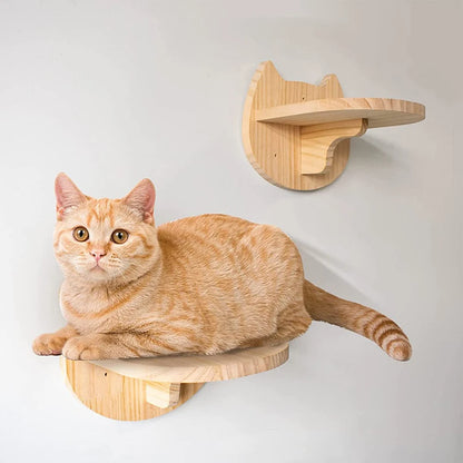 Premium Cat Climbing Wall Shelf with Sisal Scratching Post