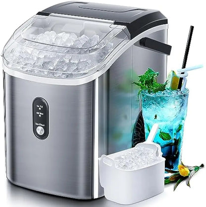 Unlimited Ice at Your Fingertips - 34lbs/24H, Chewable, Self-Cleaning - Perfect for Home & Office!